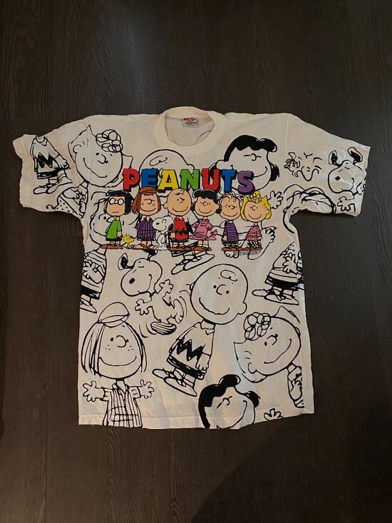 VINTAGE Other - VINTAGE PEANUTS SNOOPY NOVEL TEEZ ALL OVER PRINT AOP TSHIRT ONE SIZE PREOWNED
